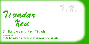 tivadar neu business card